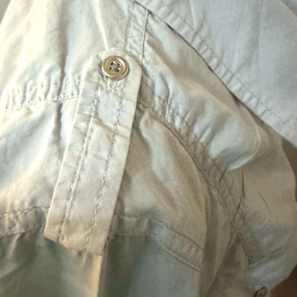 Express Light Gray Button Down Convertible Sleeve… - image 4